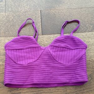 Garage Purple Ribbed Tank Top